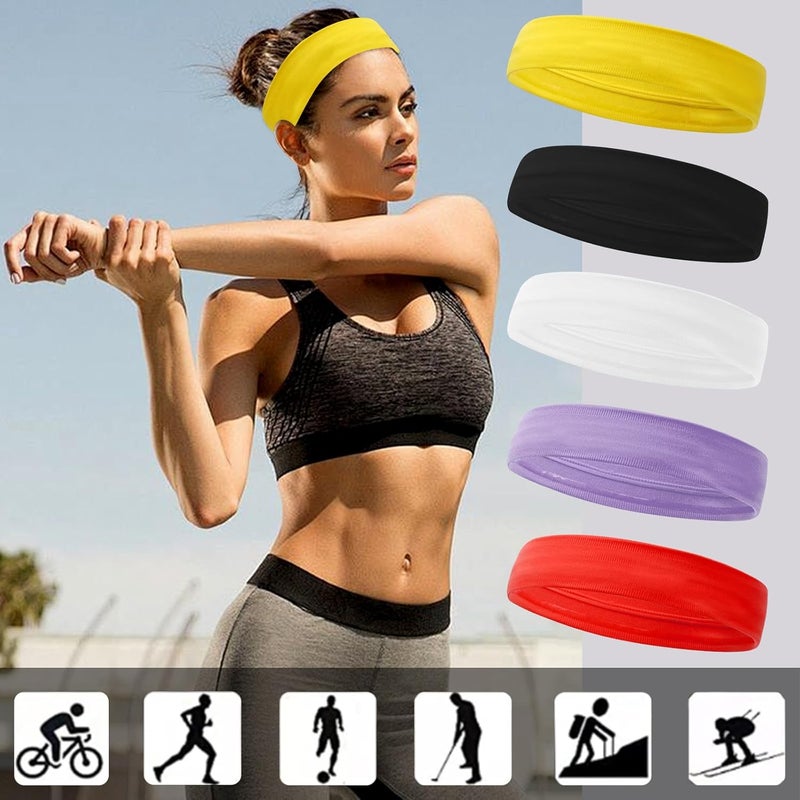 ONEYE Workout Headbands Non Slip Headband Sport Headbands Sweatbands Elastic Sport Hair Bands for Sports Travel Indoor Fitness Gym - Image 2